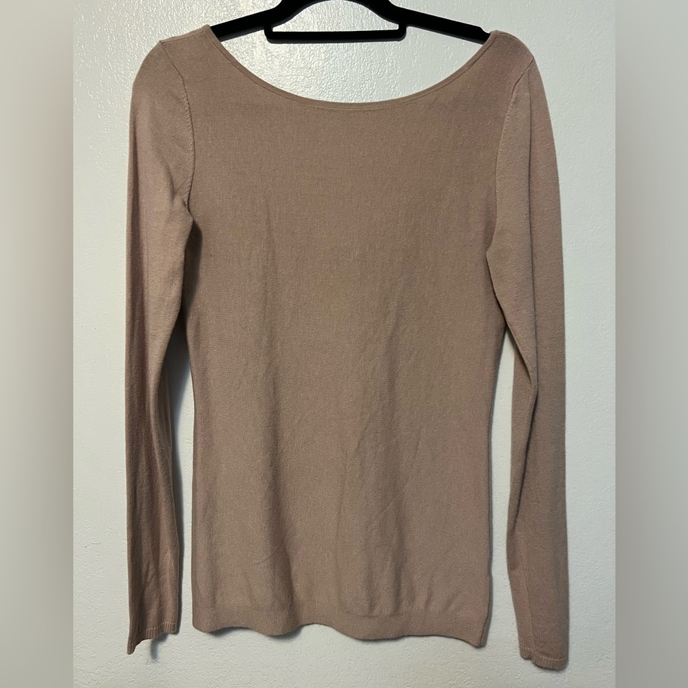 🎈Trouvé | Elegant Light Pink Long Sleeve Open Back Sweater